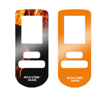 Abbildung der Accu-Chek Mobile Sticker in orange.