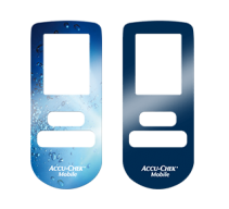  Abbildung der Accu-Chek Mobile Sticker in blau.