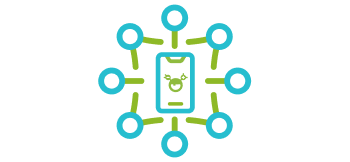 Abbildung eines Smartphones mit der mySugr App und den Funktionen