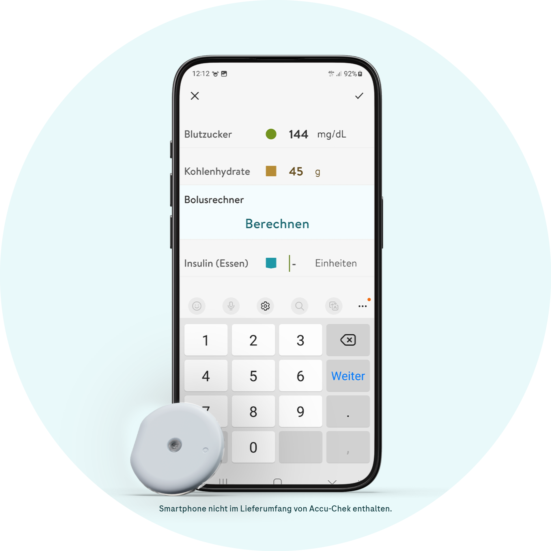 Accu-Chek SmartGuide CGM Sensor mit Smartphone, mySugr App und Bolsurechner