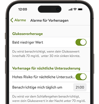  Screenshot der mySugr App mit der Anzeige „Keine Verbindung zum Sensor“.