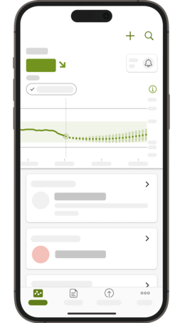  Demo der Glukosevorhersage auf einem Smartphone.